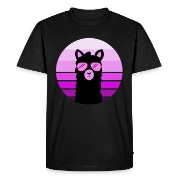 Lama alpaga lunettes de soleil cadeau rétro vintage - T-shirt Premium bio Homme - noir - Devant - Nico (187cm)