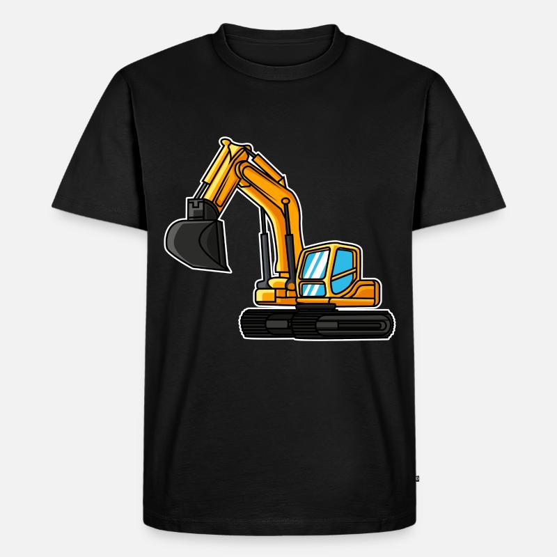 Bagger Geschenkidee Kind Baggerfahrer Baustelle - Männer Premium Bio T-Shirt - Schwarz