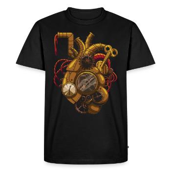 Steampunk Clockwork Coeur Vintage Victorien - T-shirt Premium bio Homme - noir - Devant - Nico (187cm)