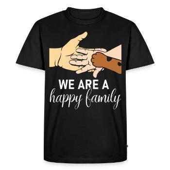 Nous sommes une famille heureuse chien amoureux des animaux - T-shirt Premium bio Homme - noir - Devant - Nico (187cm)