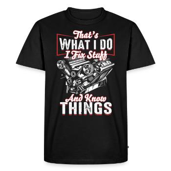 Mécanicien auto Mécanicien Drôle de mécanicien - T-shirt Premium bio Homme - noir - Devant - Nico (187cm)