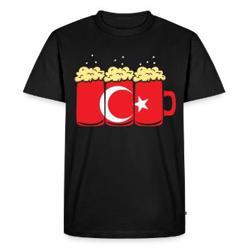 Turkey Flag Country Beer Brewing Gift - Men's Premium Organic T-Shirt - black - Front - Nico (187cm)