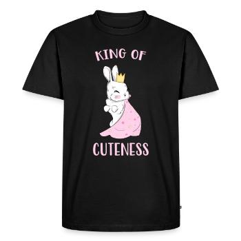 Mignon lapin drôle lapin mignon animal - T-shirt Premium bio Homme - noir - Devant - Nico (187cm)