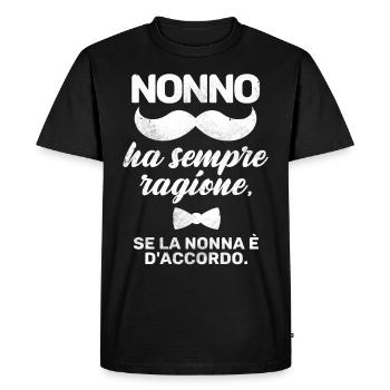 nonno ha semper ragione - Men's Premium Organic T-Shirt - black - Front - Nico (187cm)