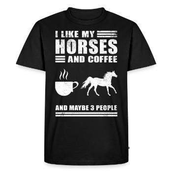 J'aime monter des chevaux idée cadeau équestre - T-shirt Premium bio Homme - noir - Devant - Nico (187cm)