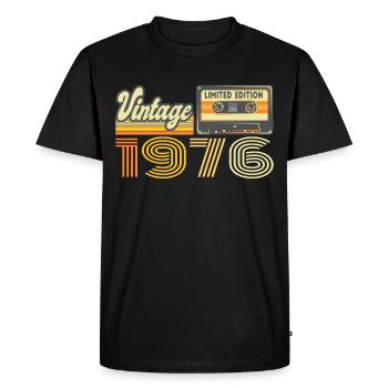 Vintage 1976 Kassette Mixtape - 44. Geburtstag - Männer Premium Bio T-Shirt - Schwarz - Vorne - Nico (187cm)