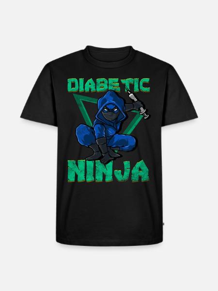 Diabetes ninja diabetische suiker insulinespuit - Mannen Premium Bio T-shirt - zwart