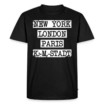 cool New York London Paris Chemnitz idée cadeau - T-shirt Premium bio Homme - noir - Devant - Nico (187cm)