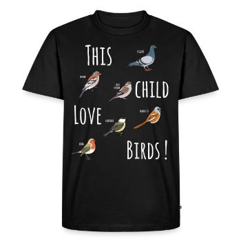 Cet enfant Love Birds Animal Love Bird amoureux cadeau - T-shirt Premium bio Homme - noir - Devant - Nico (187cm)