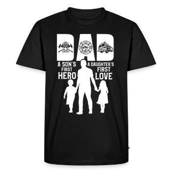 Sapeur pompier - T-shirt Premium bio Homme - noir - Devant - Nico (187cm)