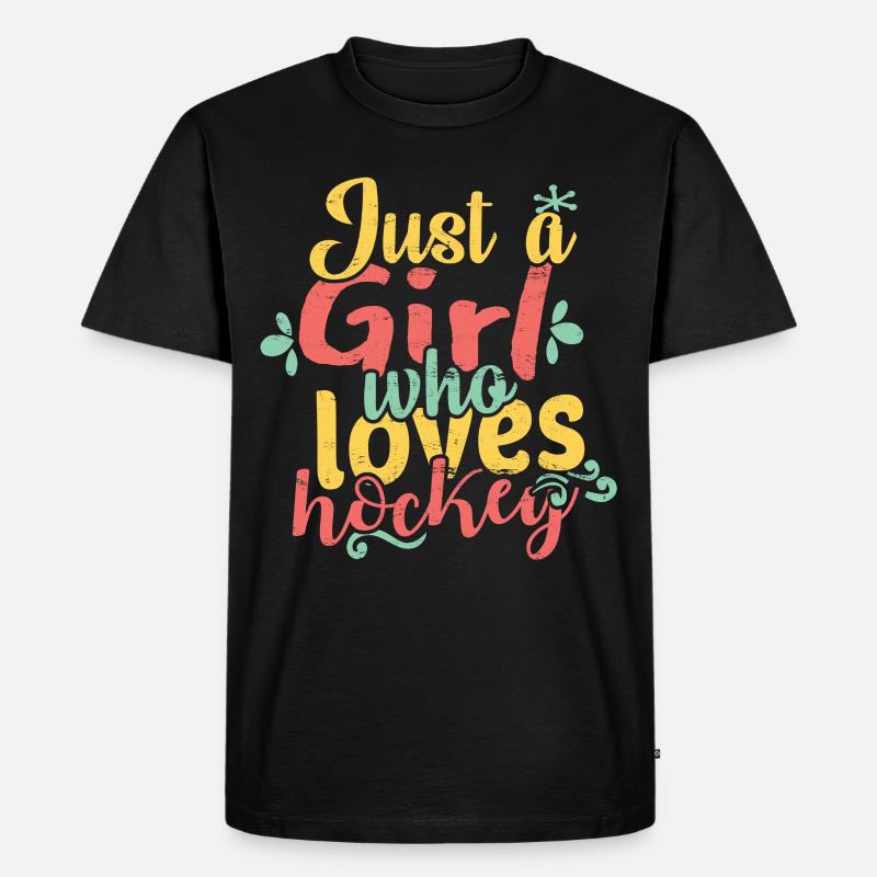 Hockey - Männer Premium Bio T-Shirt - Schwarz