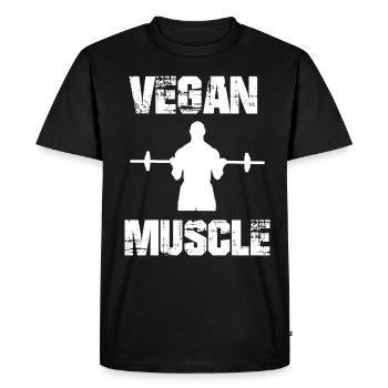 Vega Muscle Vegan Végétarien Sport Force Performance - T-shirt Premium bio Homme - noir - Devant - Nico (187cm)