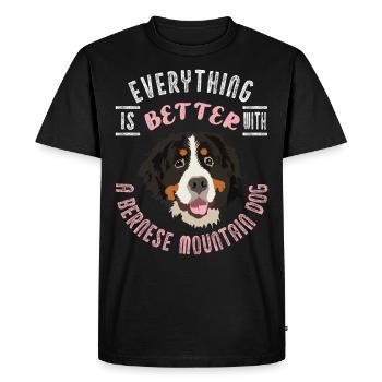 Berner Sennen Hund Sennenhund Alles Besser Geschen - Men's Premium Organic T-Shirt - black - Front - Nico (187cm)