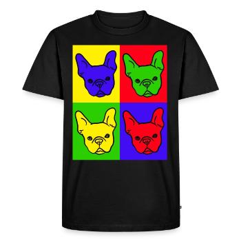 bouledogue français t-shirt femmes hommes - T-shirt Premium bio Homme - noir - Devant - Nico (187cm)