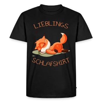 Fuchs Schlafshirt Pyjama Schlafanzug Oberteil - Männer Premium Bio T-Shirt - Schwarz - Vorne - Nico (187cm)