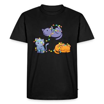 Christmas cats - Men's Premium Organic T-Shirt - black - Front - Nico (187cm)