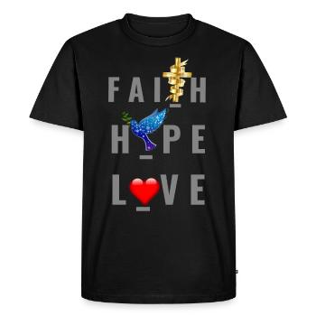 Jésus Jésus Jésus chrétien chrétien chrétien chrétien - T-shirt Premium bio Homme - noir - Devant - Nico (187cm)