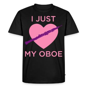oboe oboist oboist player brass music sound player - Men's Premium Organic T-Shirt - black - Front - Nico (187cm)