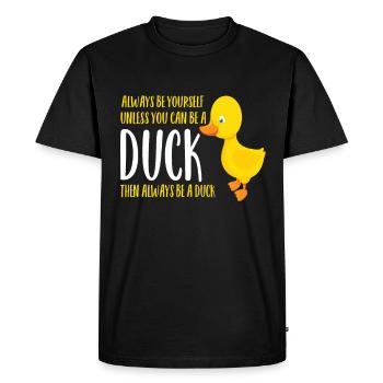 duck - Men's Premium Organic T-Shirt - black - Front - Nico (187cm)