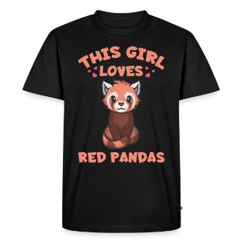 Panda Rouge Panda Rouge Panda Ours Panda Petit Ours - T-shirt Premium bio Homme - noir - Devant - Nico (187cm)