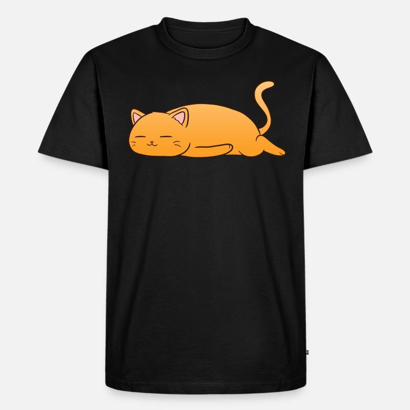 Sleeping Cat - Männer Premium Bio T-Shirt - Schwarz