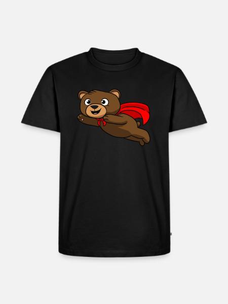 Super Bär Held - Männer Premium Bio T-Shirt - Schwarz