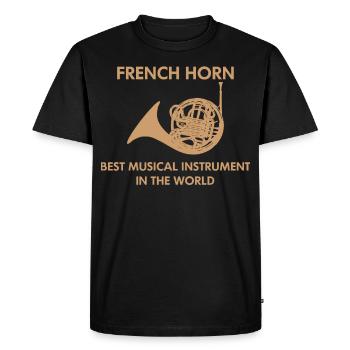 Joueur de trompette à cor français - T-shirt Premium bio Homme - noir - Devant - Nico (187cm)