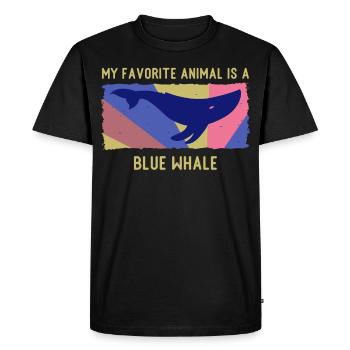 Blue whale santa whale blue whale orca dolphin sea water - Men's Premium Organic T-Shirt - black - Front - Nico (187cm)