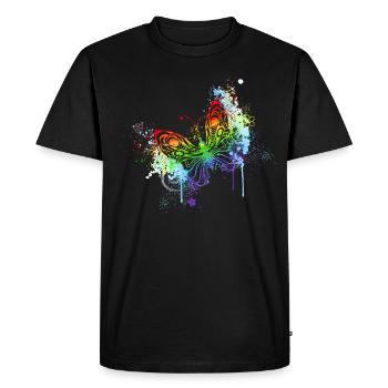 Rainbow butterfly - Men's Premium Organic T-Shirt - black - Front - Nico (187cm)