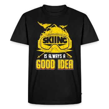 Ski goggles | Ski skier skiing mountains gift - Men's Premium Organic T-Shirt - black - Front - Nico (187cm)