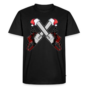Tronçonneuse de Noël laid Tronçonneuse de Noël - T-shirt Premium bio Homme - noir - Devant - Nico (187cm)