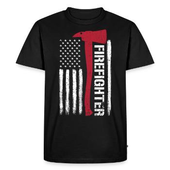 Fire brigade outfit - fire brigade - Men's Premium Organic T-Shirt - black - Front - Nico (187cm)