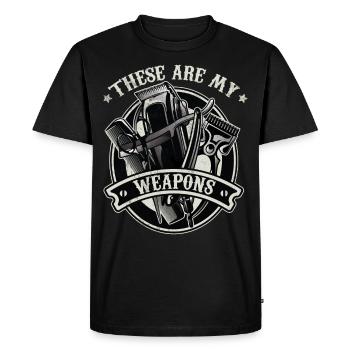 Barber barber est venu aux ciseaux de coiffure - T-shirt Premium bio Homme - noir - Devant - Nico (187cm)
