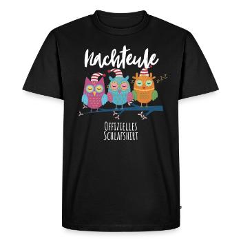 Nachteule Schlafshirt Pyjama Schlafanzug Nachthemd - Männer Premium Bio T-Shirt - Schwarz - Vorne - Nico (187cm)
