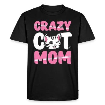 Chat fou maman chat chats maman cadeau - T-shirt Premium bio Homme - noir - Devant - Nico (187cm)