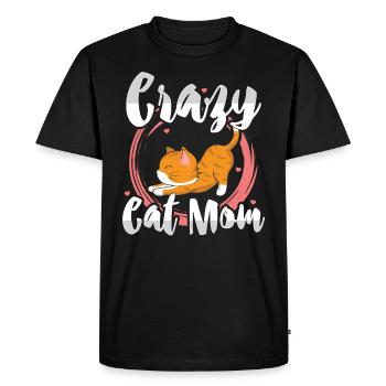 Crazy Cat Mom Kitty Cats Cadeau de maman - T-shirt Premium bio Homme - noir - Devant - Nico (187cm)