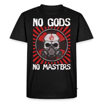 Pas de dieux, pas de maîtres Volunt anarchiste - T-shirt Premium bio Homme - noir - Devant - Nico (187cm)