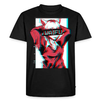 Waifu Neko Anime Cat Girl Vaporwave Cadeau - T-shirt Premium bio Homme - noir - Devant - Nico (187cm)