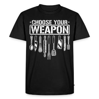 Chef chef chapeau chef cadeaux cuisine - T-shirt Premium bio Homme - noir - Devant - Nico (187cm)
