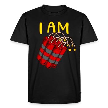 Je suis dynamite Citation de motivation Positivité - T-shirt Premium bio Homme - noir - Devant - Nico (187cm)