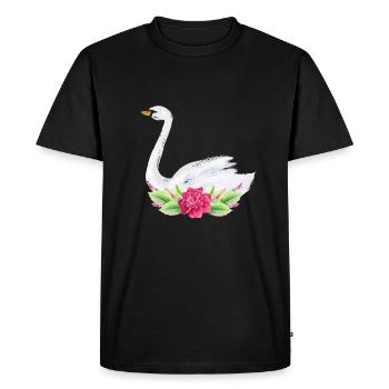 Cygne - T-shirt Premium bio Homme - noir - Devant - Nico (187cm)