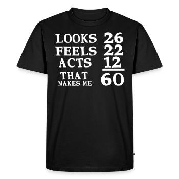 60.Geburtstag Mann - Männer Premium Bio T-Shirt - Schwarz - Vorne - Nico (187cm)