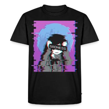 Sad Anime Girl - Cadeau japonais Otaku Vaporwave - T-shirt Premium bio Homme - noir - Devant - Nico (187cm)