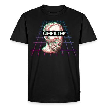 Plato Philosophy Vaporwave Offline Gift - T-shirt Premium bio Homme - noir - Devant - Nico (187cm)