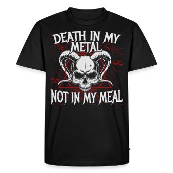 La mort dans mon métal pas dans mon repas - T-shirt Premium bio Homme - noir - Devant - Nico (187cm)