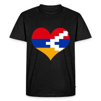 Drapeau de l'Artsakh Origine Fière Arménie forte #a - T-shirt Premium bio Homme - noir - Devant - Nico (187cm)