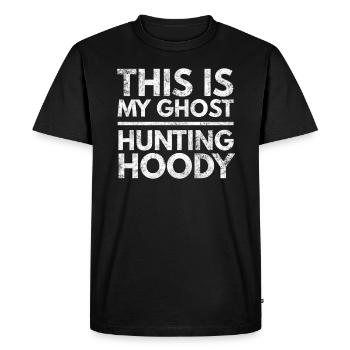 Cadeau à capuche de chasse aux fantômes d'Halloween - T-shirt Premium bio Homme - noir - Devant - Nico (187cm)