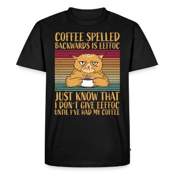 Coffee spelled backwards is eeffoc coffee caffeine - Men's Premium Organic T-Shirt - black - Front - Nico (187cm)