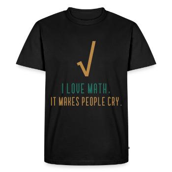 J'aime les maths - Citation drôle de maths - T-shirt Premium bio Homme - noir - Devant - Nico (187cm)