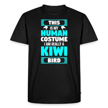 Kiwi animal - Men's Premium Organic T-Shirt - black - Front - Nico (187cm)